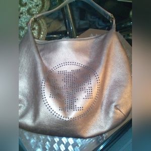 Tory Burch metallic logo shoulder bag